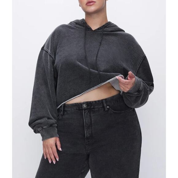 NWT Good American JEANIUS CROPPED HOODIE size-XS - Picture 1 of 5